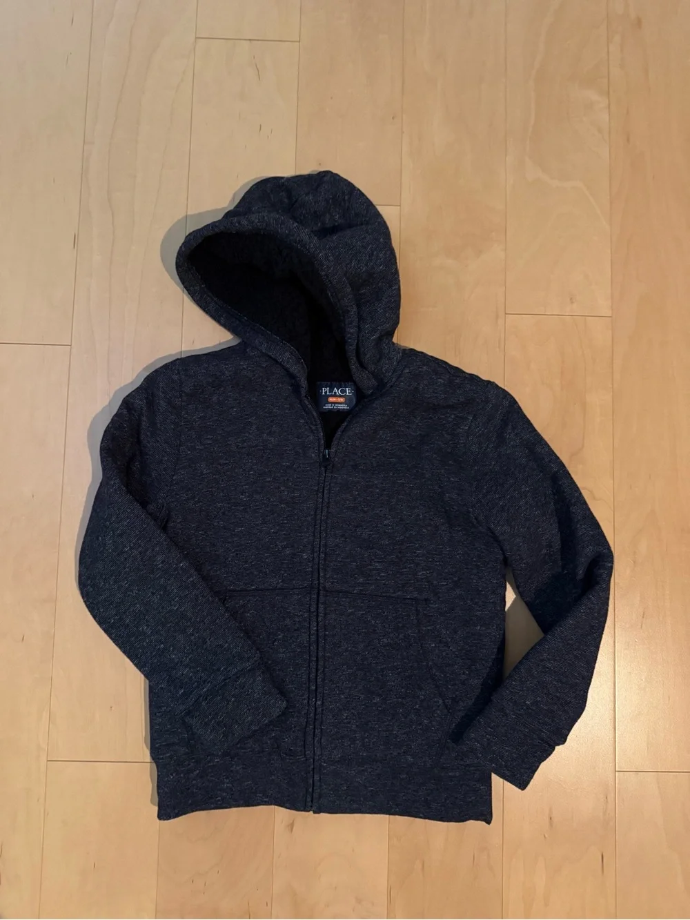 The Children's Place Heather Charcoal Zip-Up Hoodie